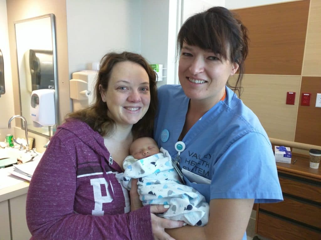 Jill and Katie with our baby