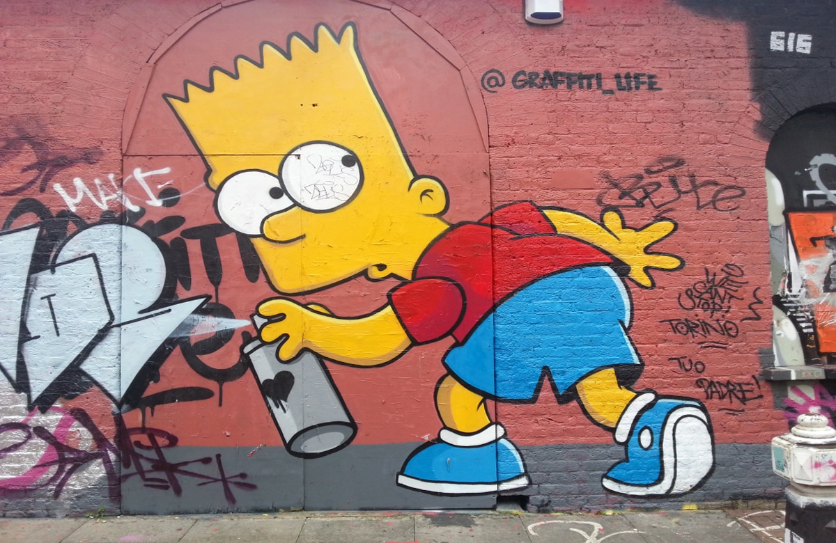Bart Simpson graffiti artist