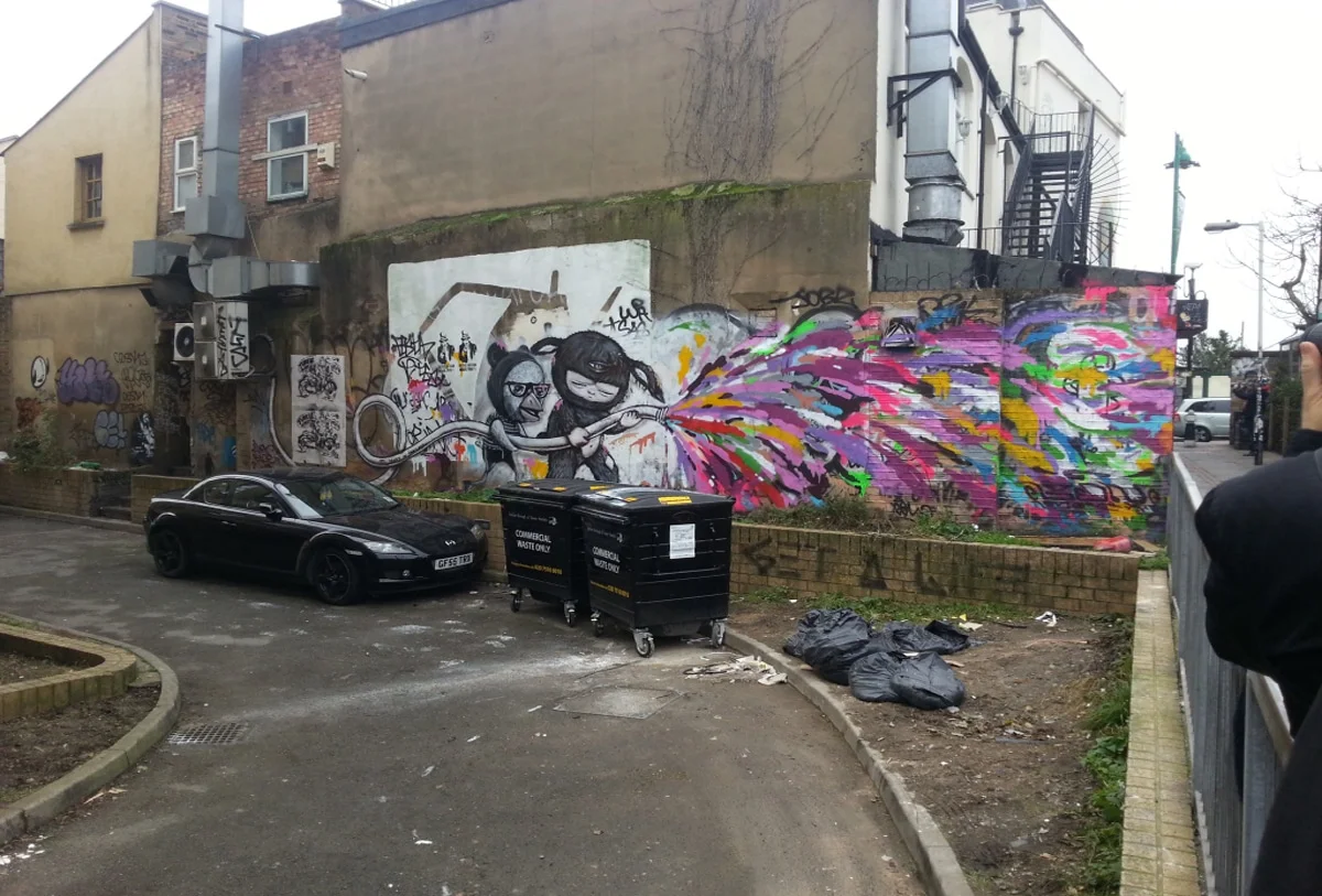 Black and white street art