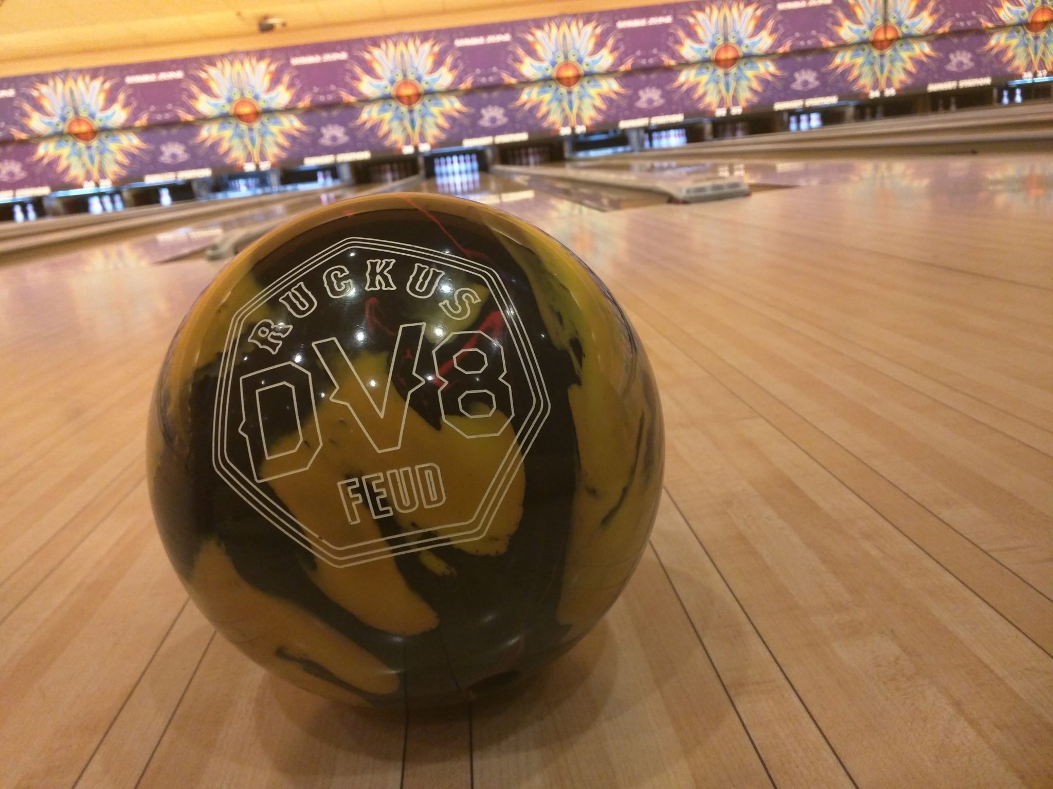 Bowling in Las Vegas with a new bowling ball.