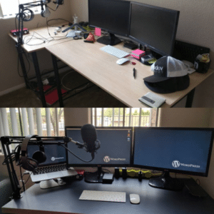 old office desk meets new office desk