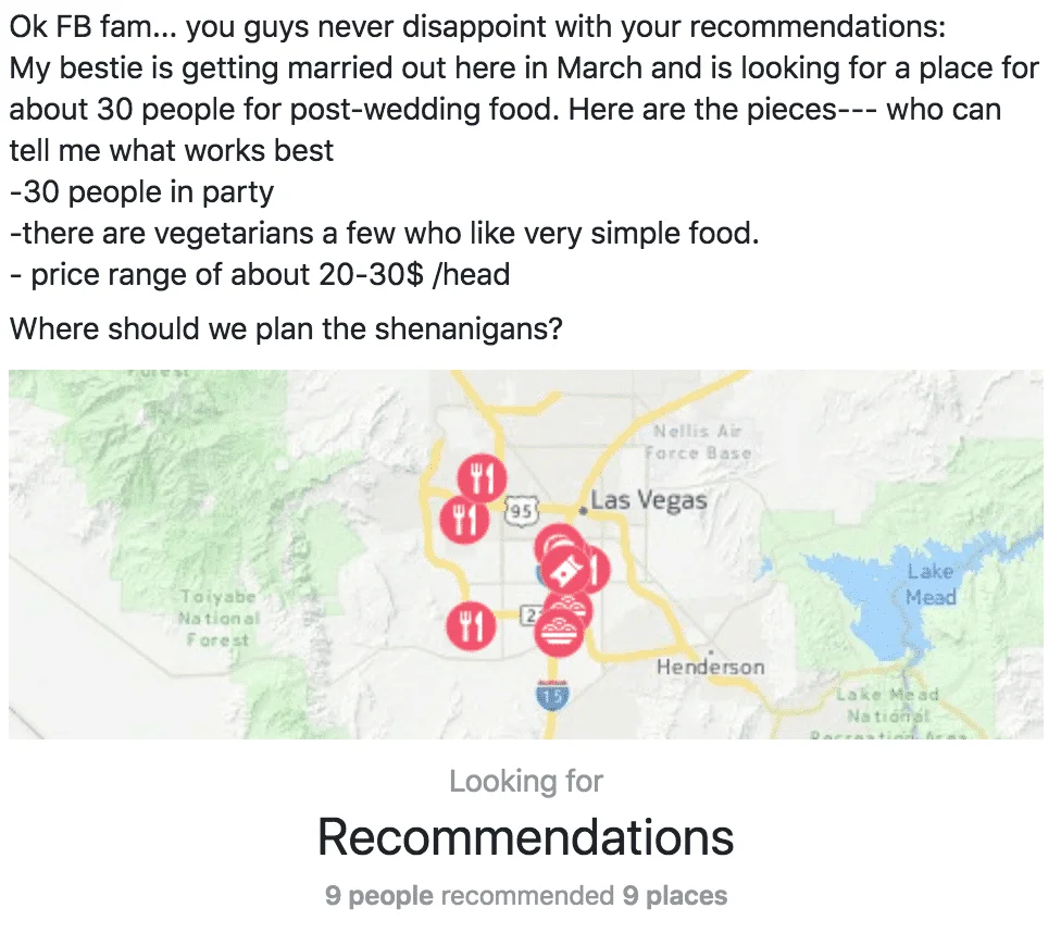 Facebook Recommendations